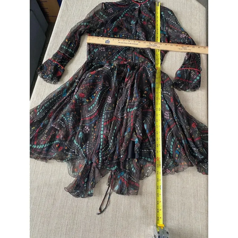 Zadig and Voltaire Deluxe Mid Length Silk Ranil Psyche Dress Size S - Picture 4 of 10